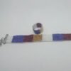 Pulsera y anillo blanco azul rojo y dorado con borla 4