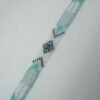 Pulsera Alma Celeste colores celeste negro y blanco y metal 7
