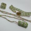 Pulsera collar y anillo flor verde