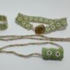 Pulsera collar y anillo flor verde 2